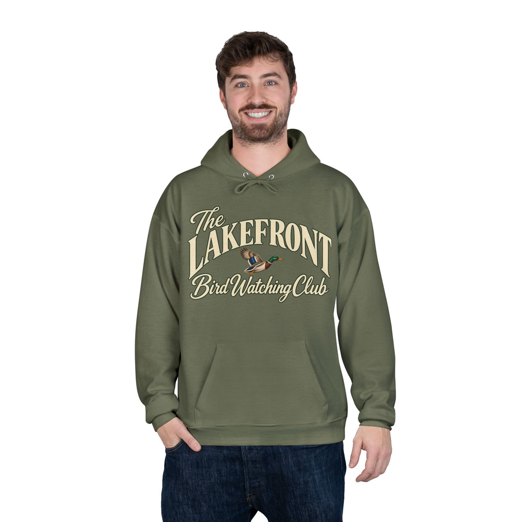 Lakefront Bird Watching Club Hoodie — Retro Nature Pullover
