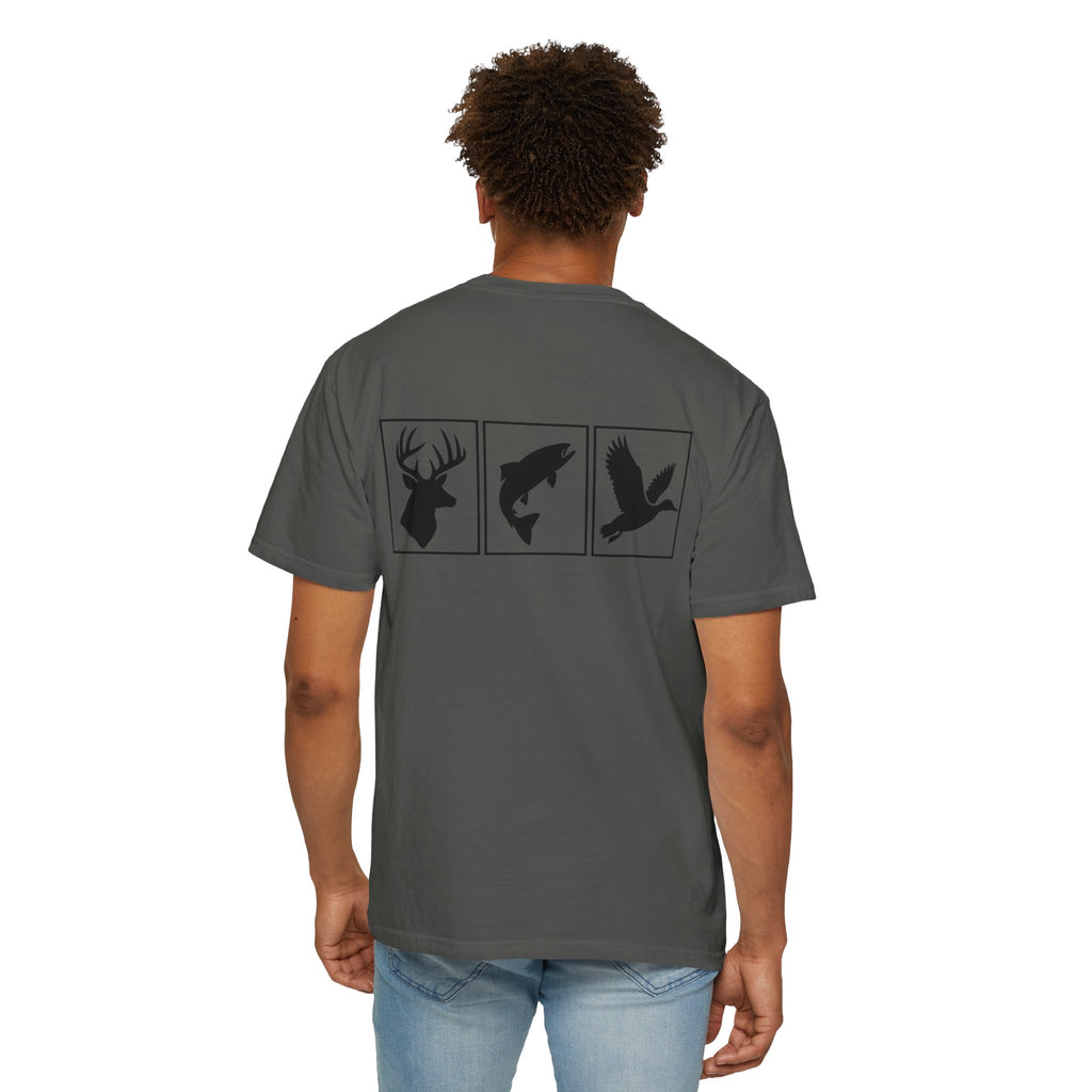 Wildlife Trio Graphic T-Shirt — Deer, Fish & Duck Outdoor Tee