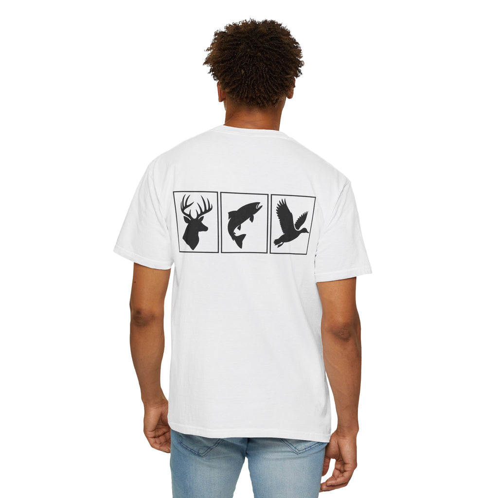 Wildlife Trio Graphic T-Shirt — Deer, Fish & Duck Outdoor Tee