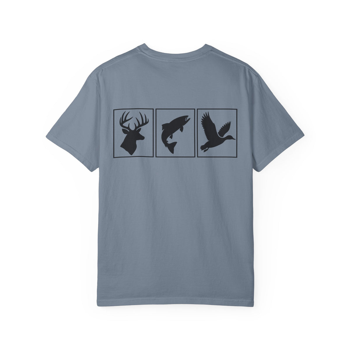 Wildlife Trio Graphic T-Shirt — Deer, Fish & Duck Outdoor Tee