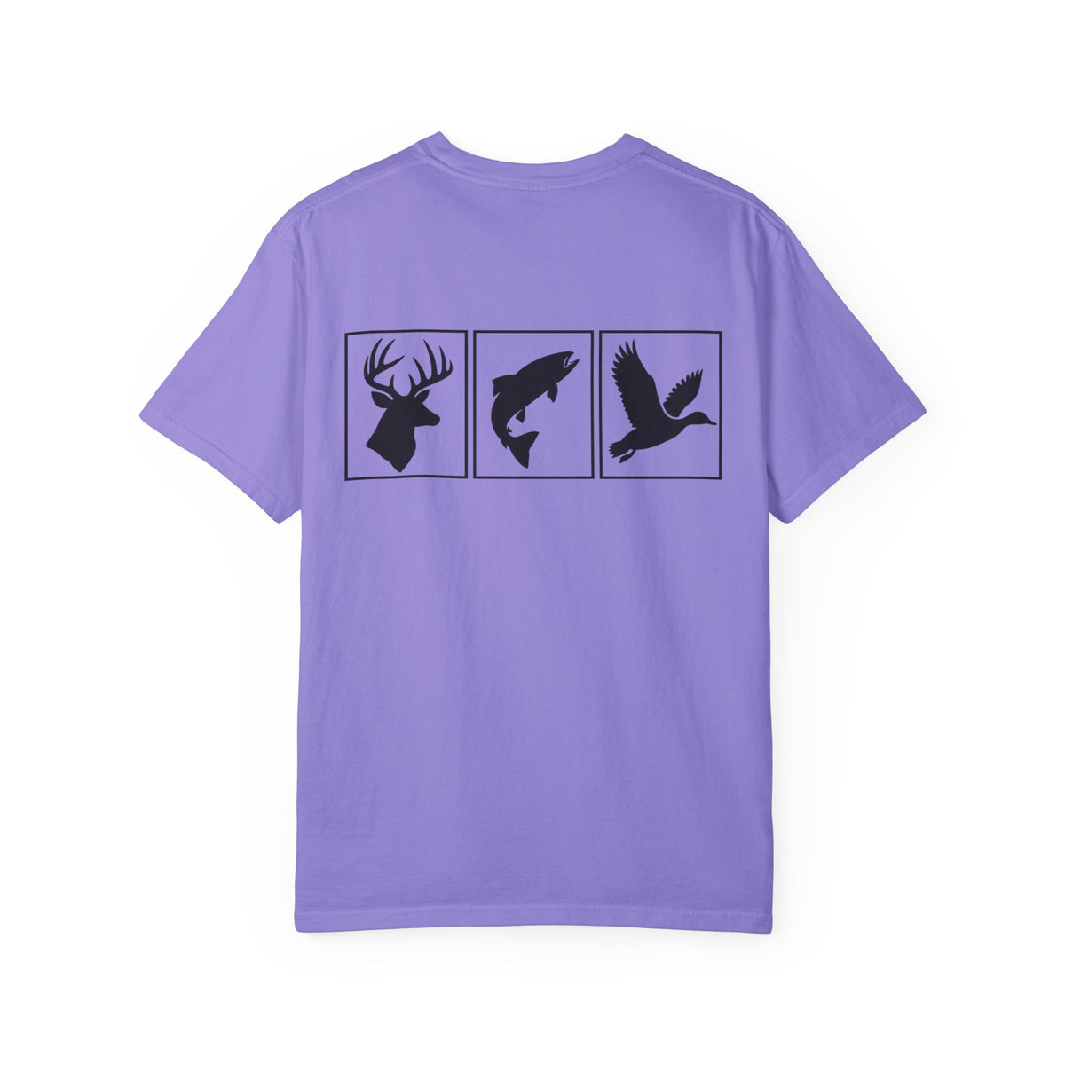 Wildlife Trio Graphic T-Shirt — Deer, Fish & Duck Outdoor Tee