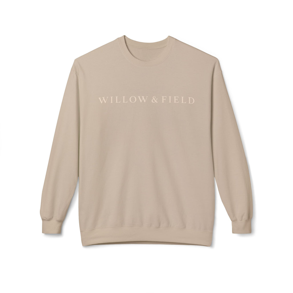 Willow & Field Crewneck Sweatshirt – Minimal Text Logo Pullover