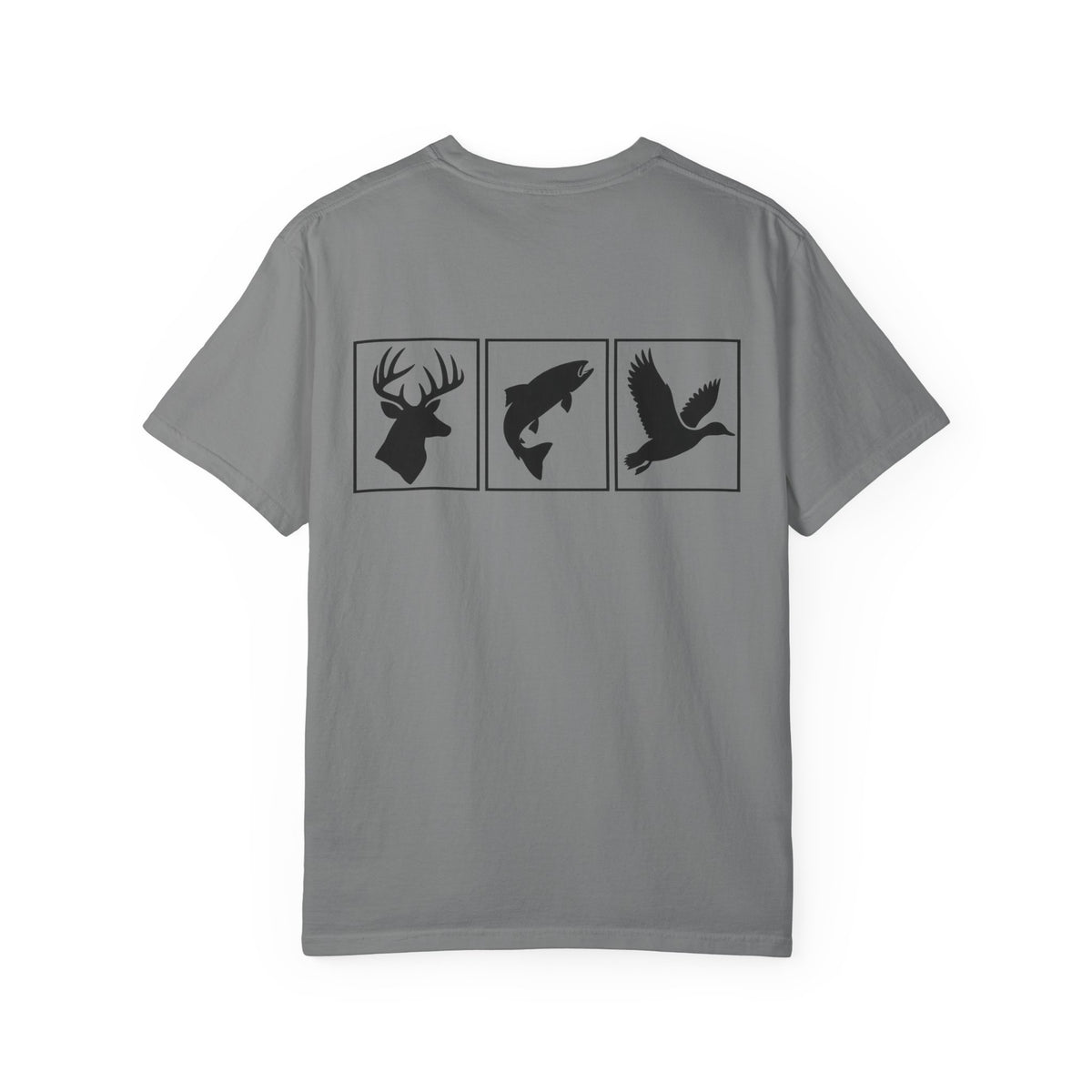 Wildlife Trio Graphic T-Shirt — Deer, Fish & Duck Outdoor Tee