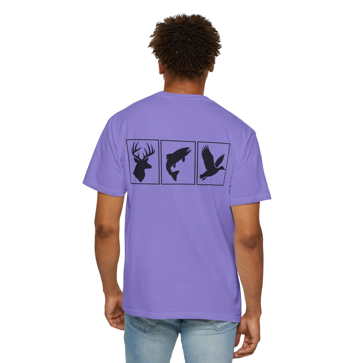 Wildlife Trio Graphic T-Shirt — Deer, Fish & Duck Outdoor Tee