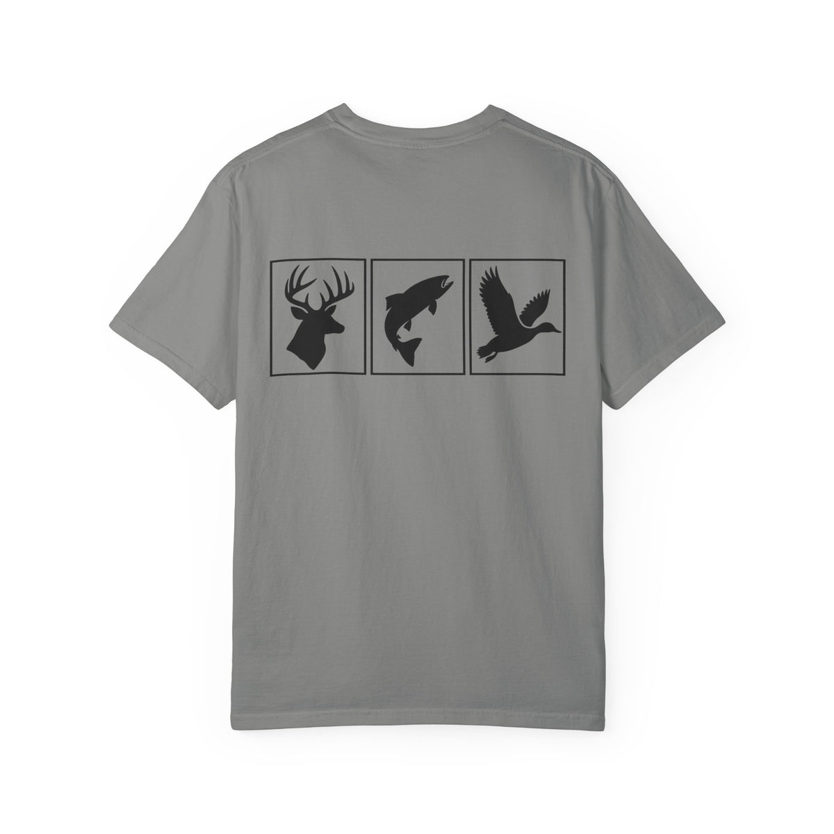 Wildlife Trio Graphic T-Shirt — Deer, Fish & Duck Outdoor Tee