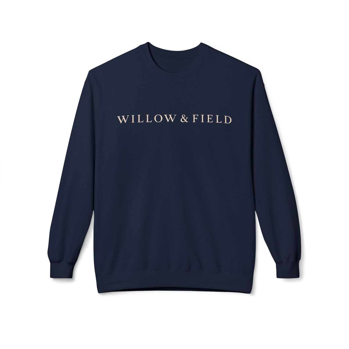 Willow & Field Crewneck Sweatshirt – Minimal Text Logo Pullover