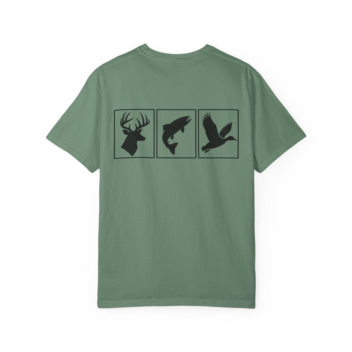 Wildlife Trio Graphic T-Shirt — Deer, Fish & Duck Outdoor Tee