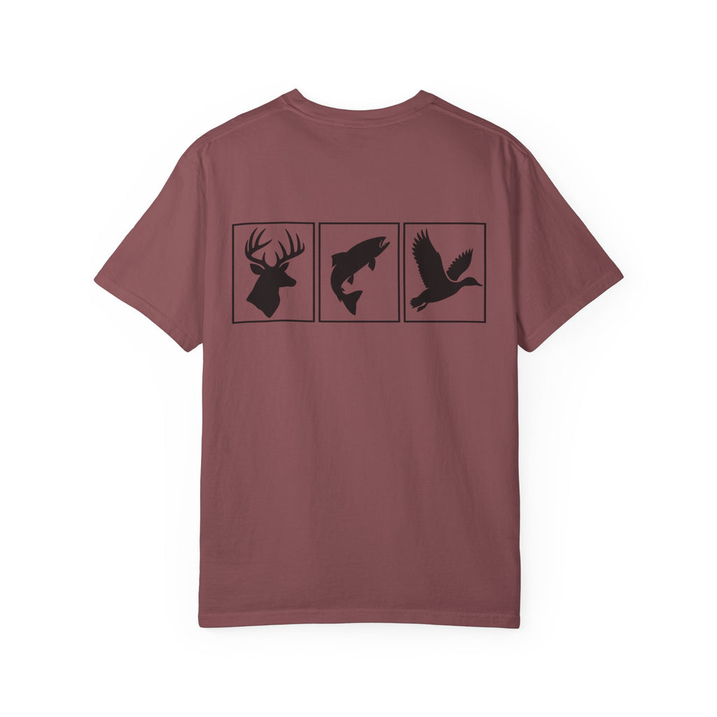 Wildlife Trio Graphic T-Shirt — Deer, Fish & Duck Outdoor Tee