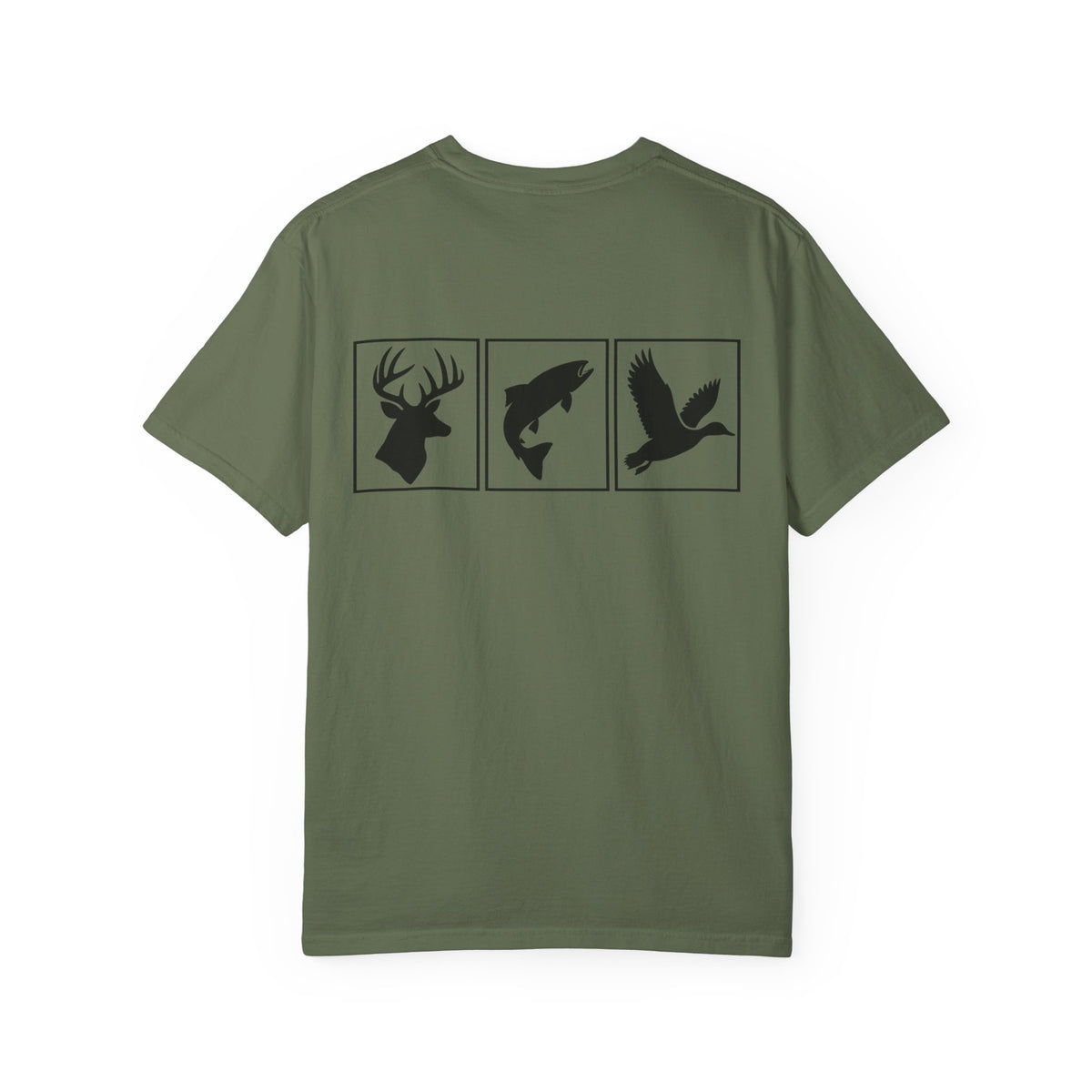Wildlife Trio Graphic T-Shirt — Deer, Fish & Duck Outdoor Tee