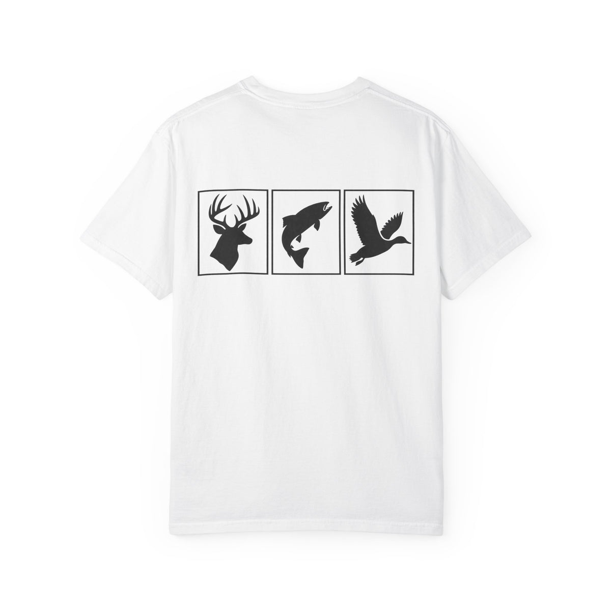 Wildlife Trio Graphic T-Shirt — Deer, Fish & Duck Outdoor Tee