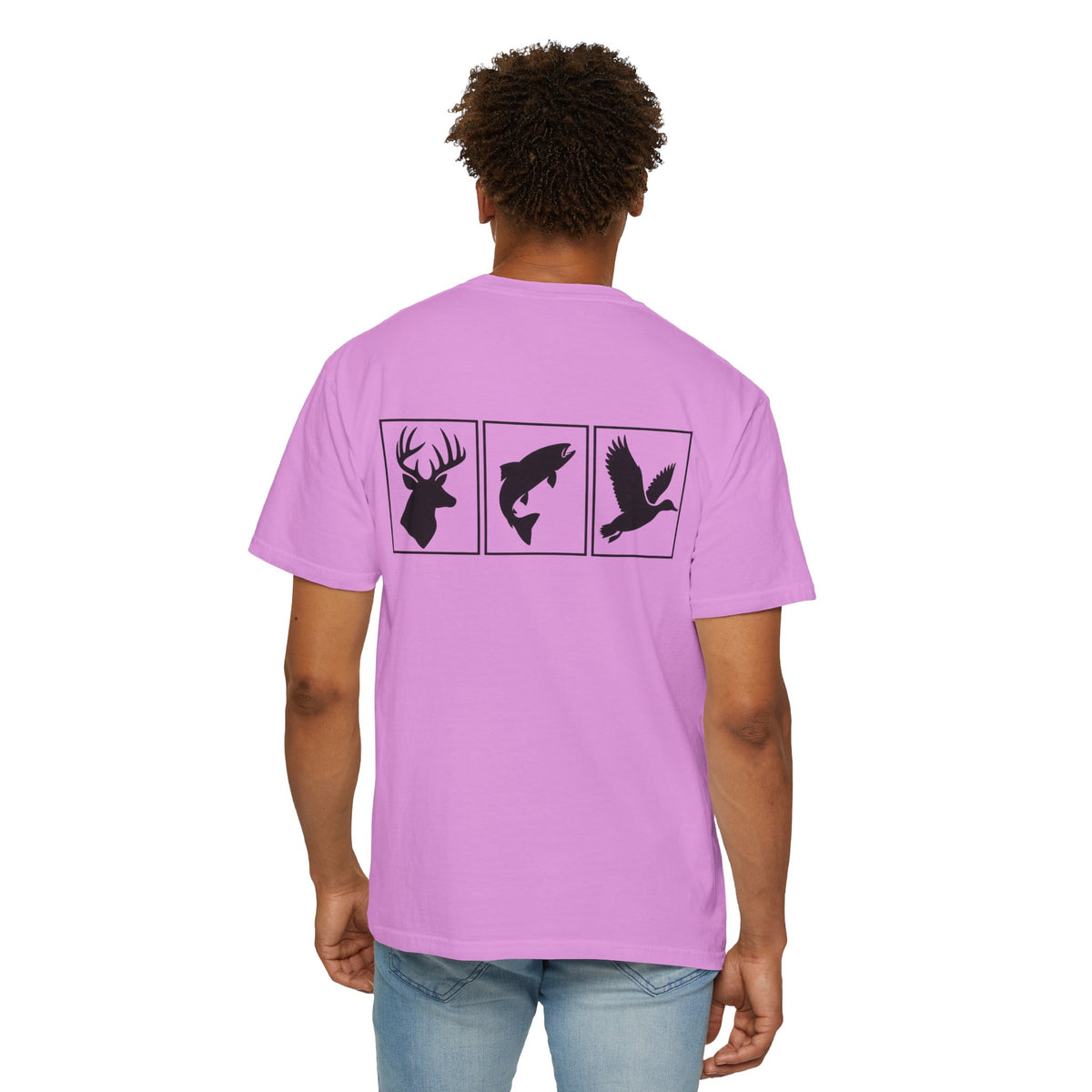 Wildlife Trio Graphic T-Shirt — Deer, Fish & Duck Outdoor Tee