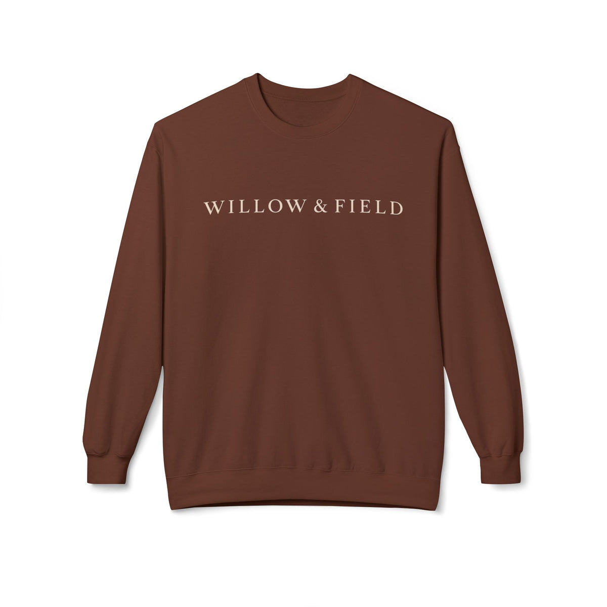 Willow & Field Crewneck Sweatshirt – Minimal Text Logo Pullover