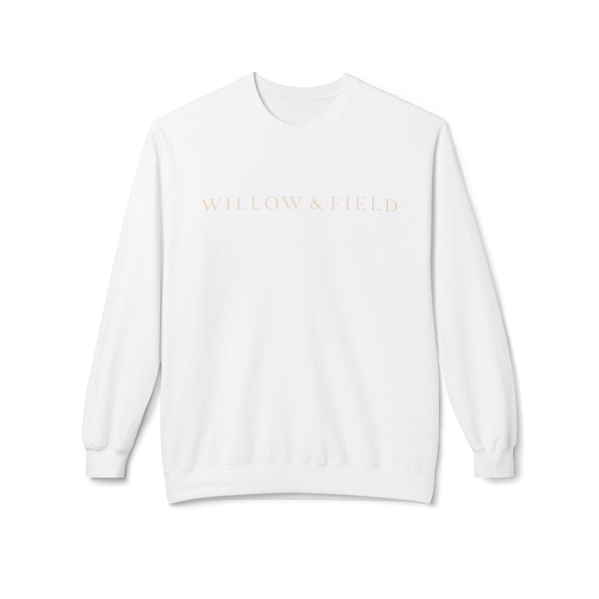 Willow & Field Crewneck Sweatshirt – Minimal Text Logo Pullover