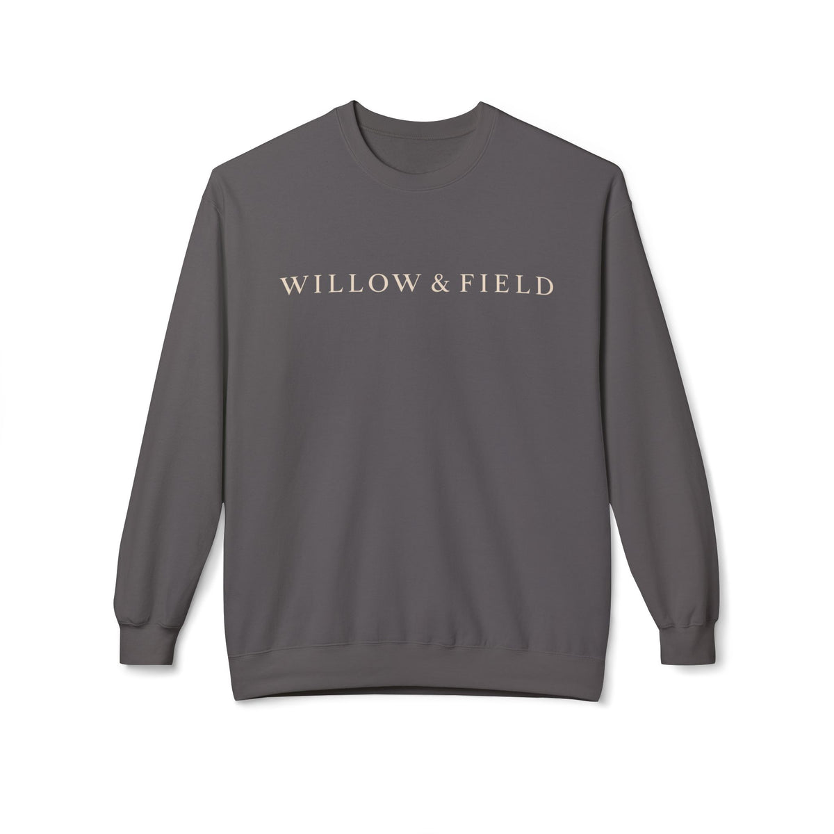 Willow & Field Crewneck Sweatshirt – Minimal Text Logo Pullover