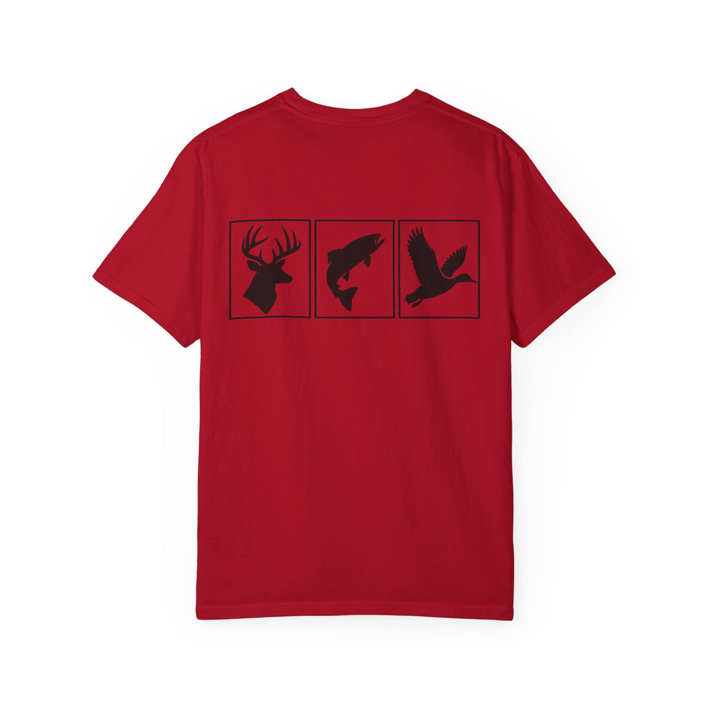 Wildlife Trio Graphic T-Shirt — Deer, Fish & Duck Outdoor Tee