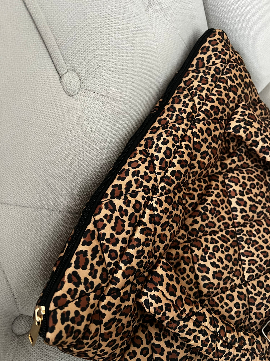 Leopard Print Padded Tote Bag
