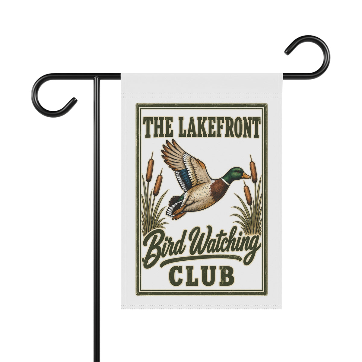 Lakefront Bird Watching Club Garden Flag