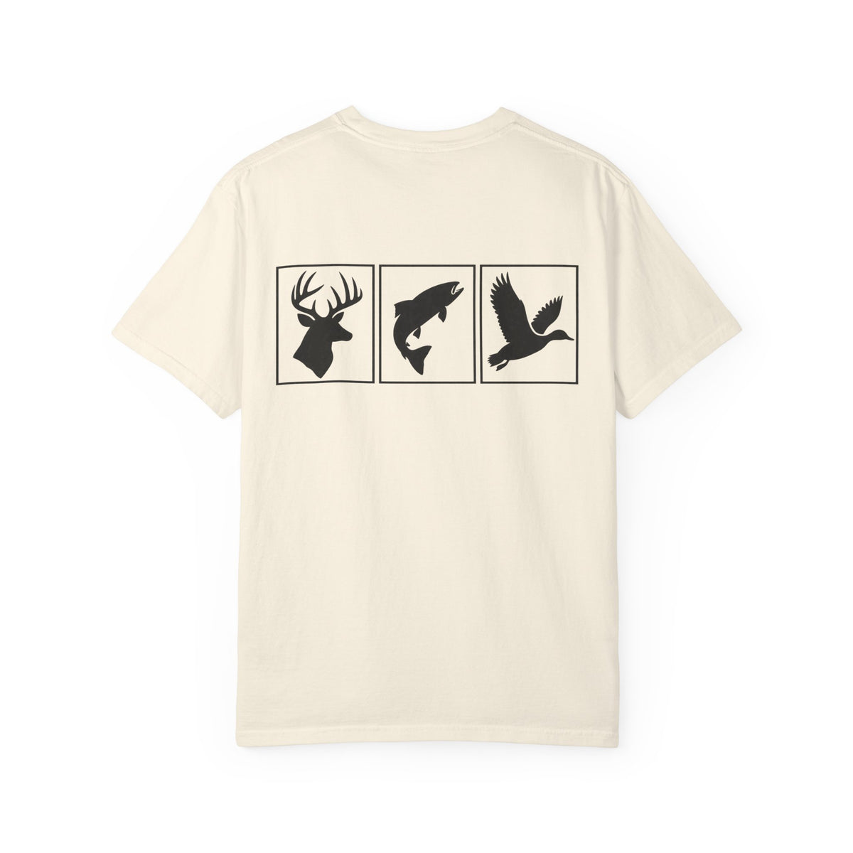 Wildlife Trio Graphic T-Shirt — Deer, Fish & Duck Outdoor Tee