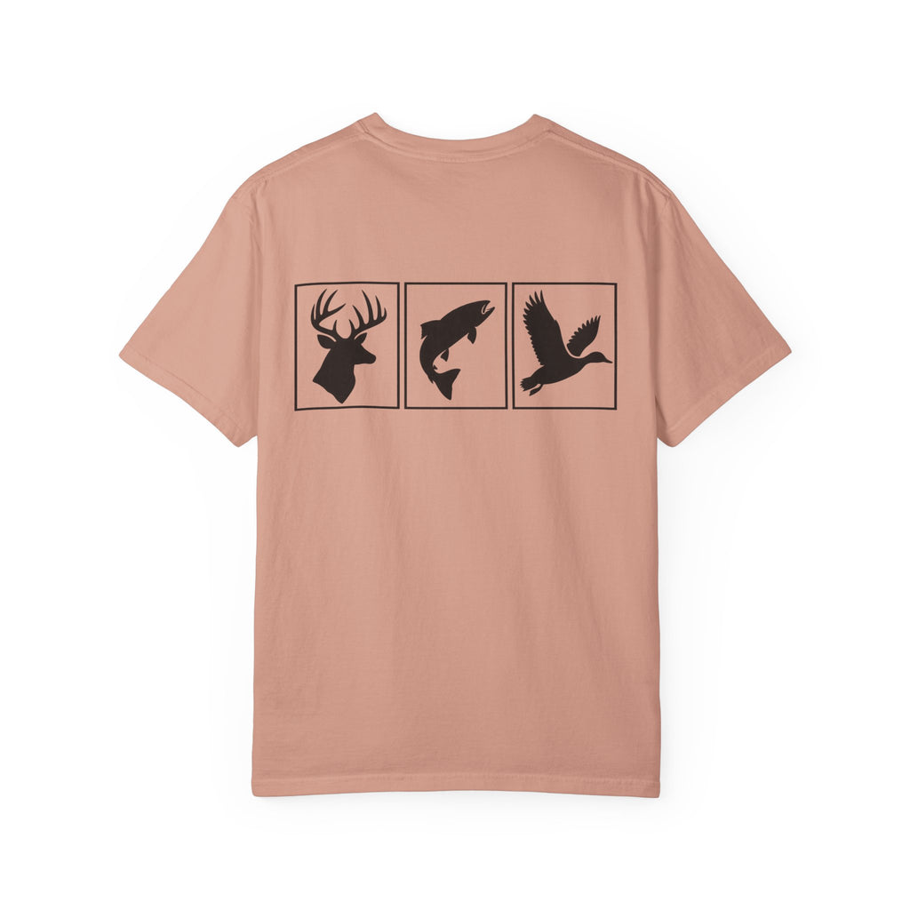 Wildlife Trio Graphic T-Shirt — Deer, Fish & Duck Outdoor Tee
