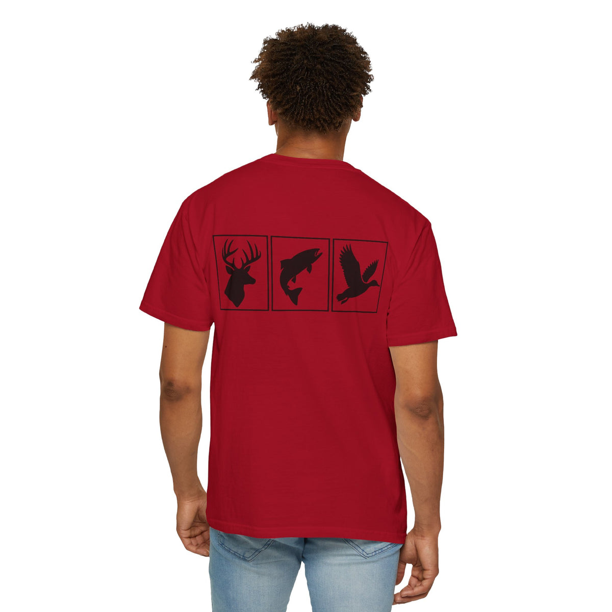 Wildlife Trio Graphic T-Shirt — Deer, Fish & Duck Outdoor Tee