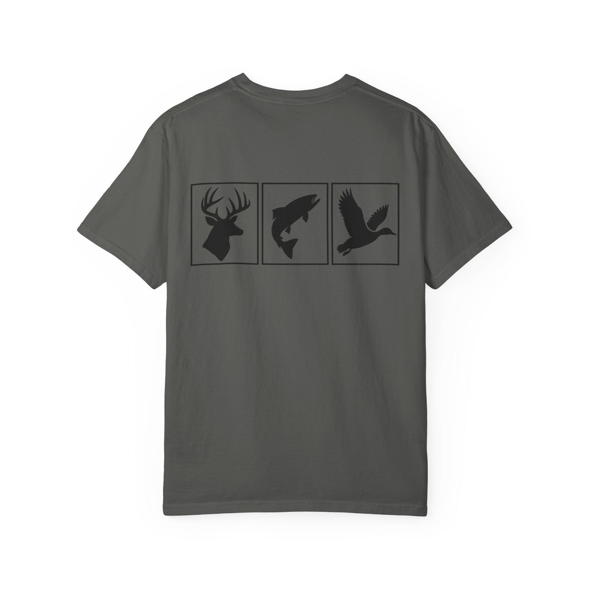 Wildlife Trio Graphic T-Shirt — Deer, Fish & Duck Outdoor Tee