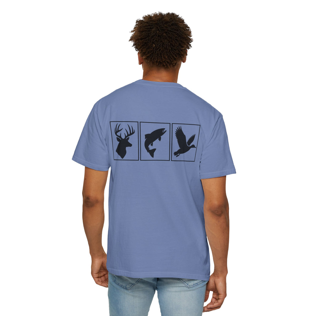 Wildlife Trio Graphic T-Shirt — Deer, Fish & Duck Outdoor Tee