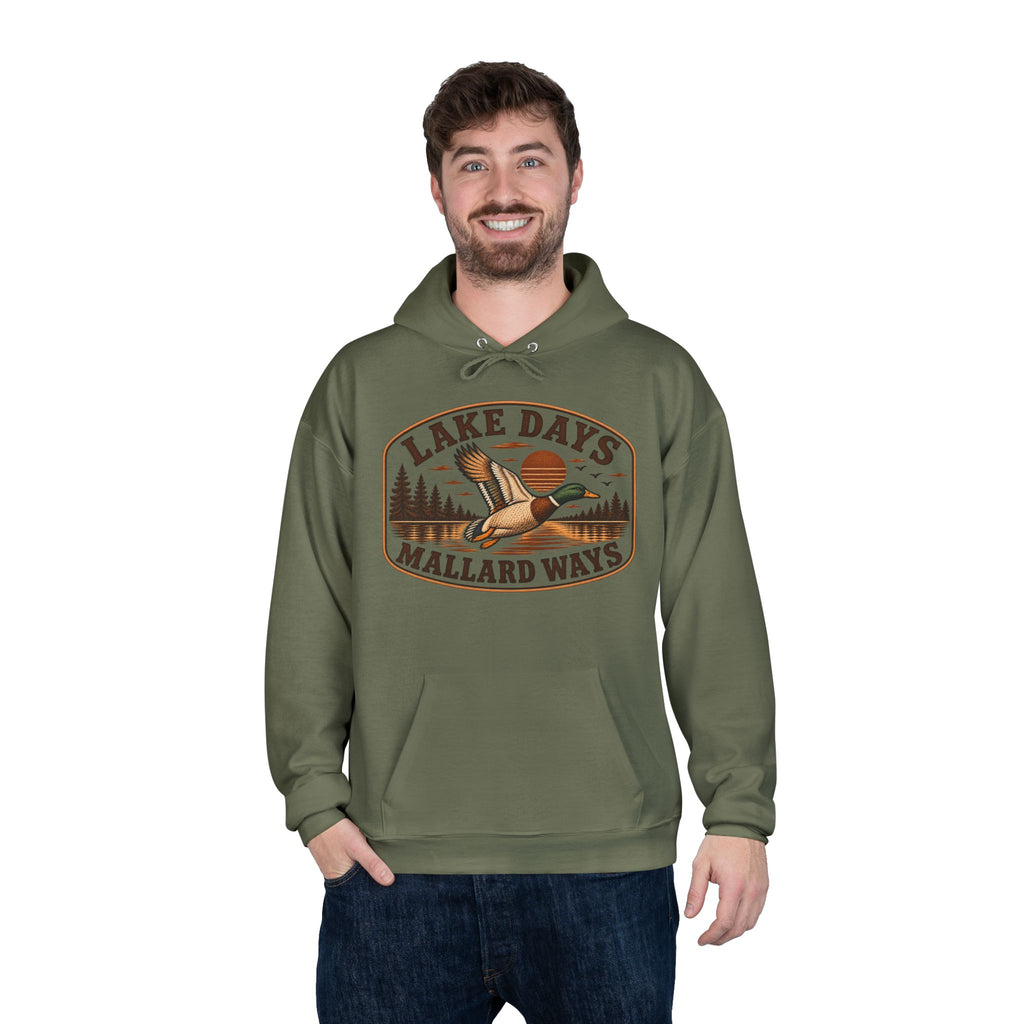 Lake Days Mallard Ways Hoodie — Vintage Duck Hunting Pullover for Outdoorsmen