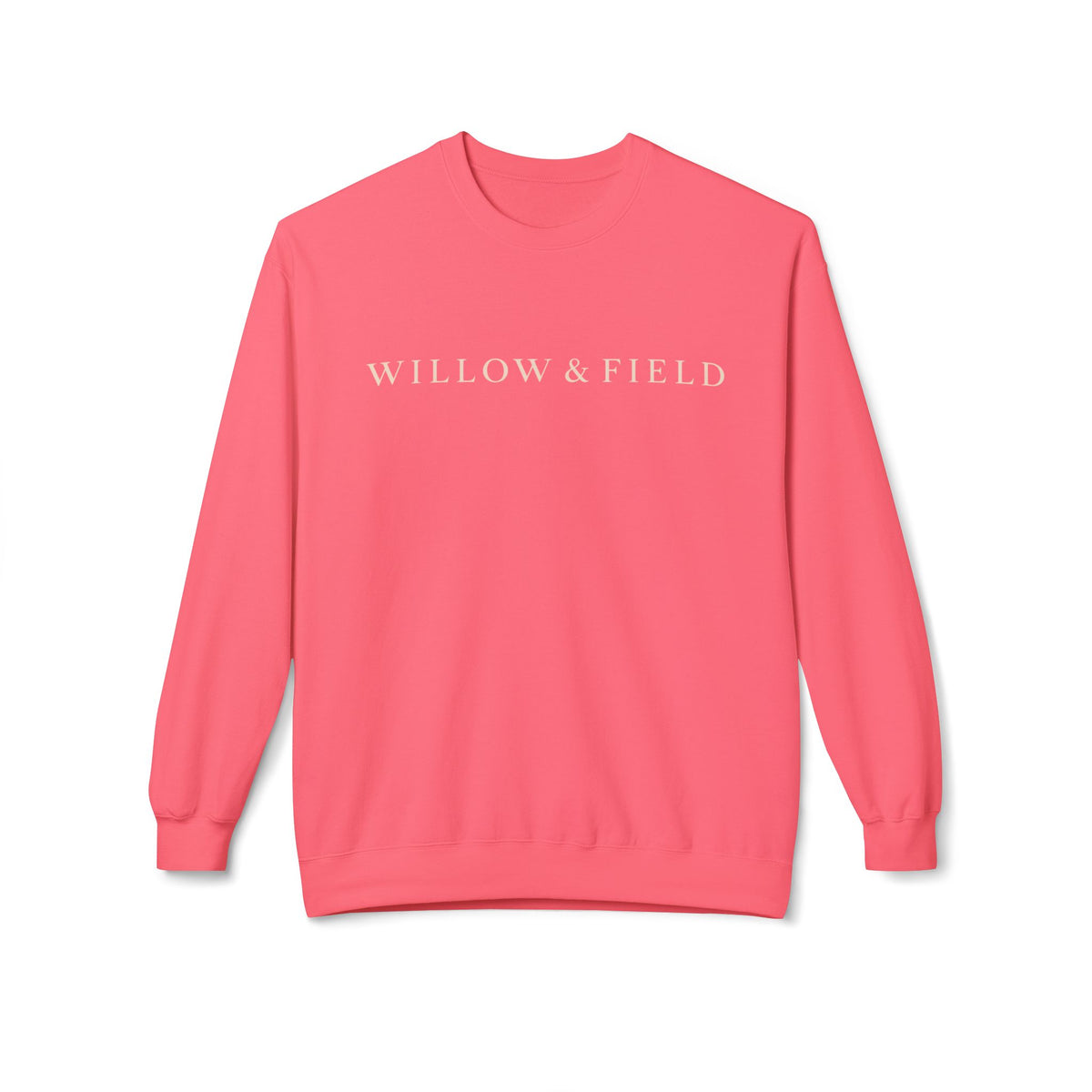 Willow & Field Crewneck Sweatshirt – Minimal Text Logo Pullover