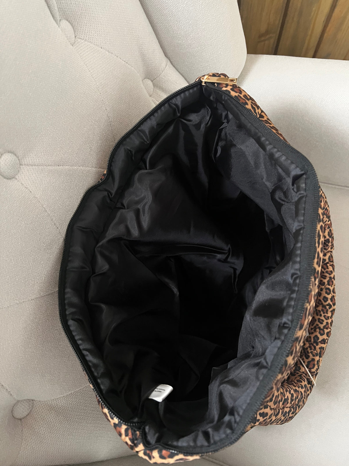 Leopard Print Padded Tote Bag